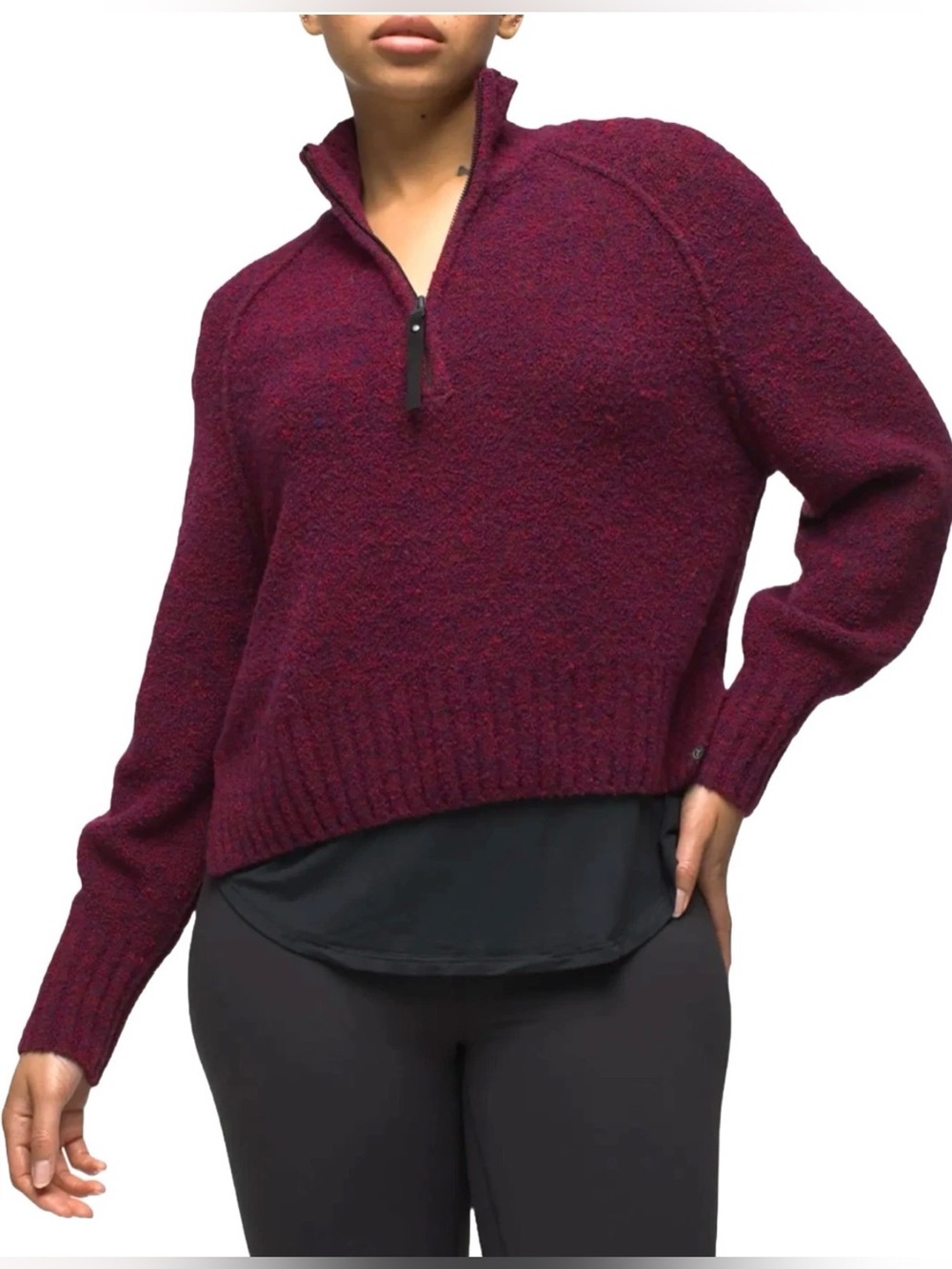prAna Women's Blazing Star Merino Wool Blend Sweater in Mulberry size S